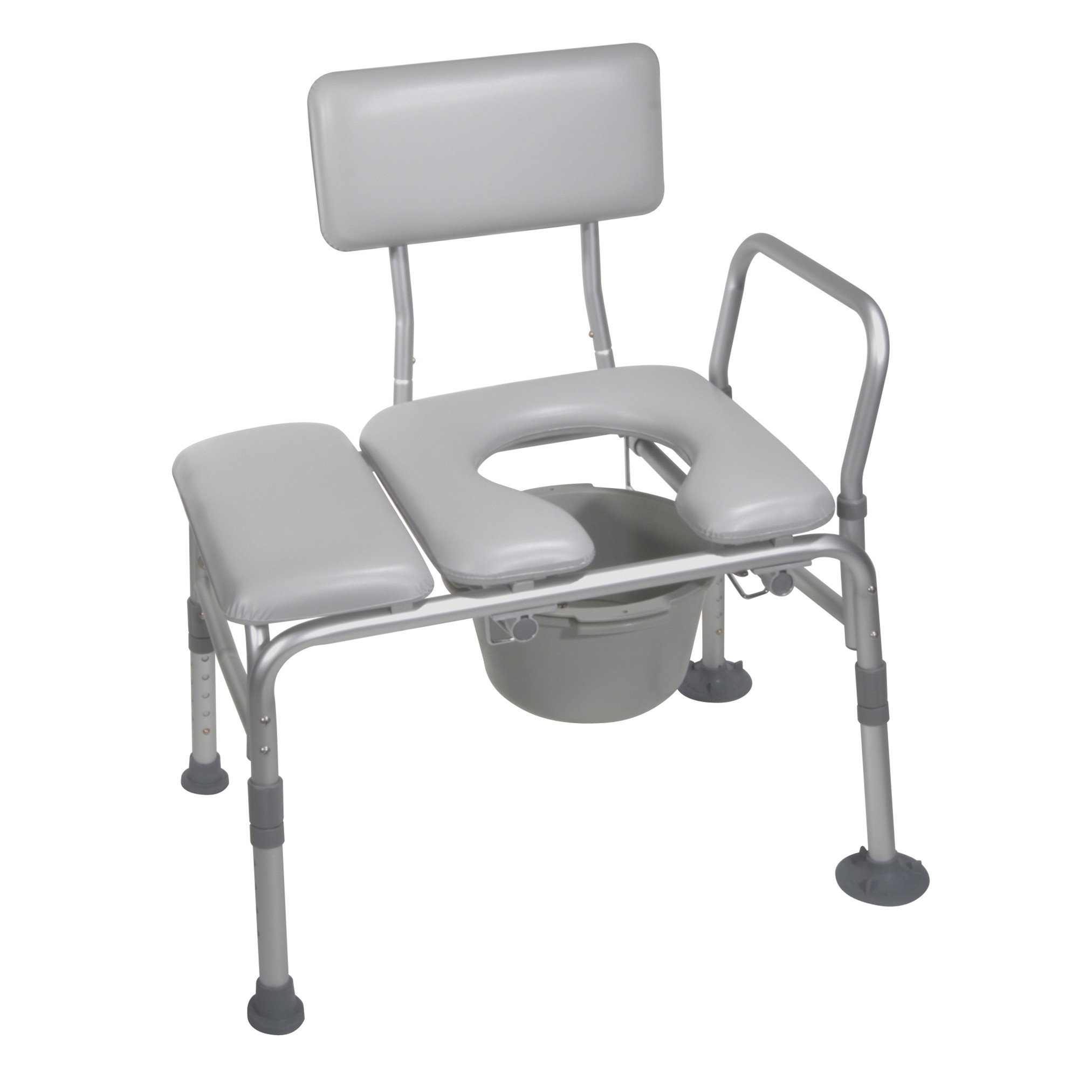 Padded Seat Transfer Bench with Commode Opening | 1800wheelchair