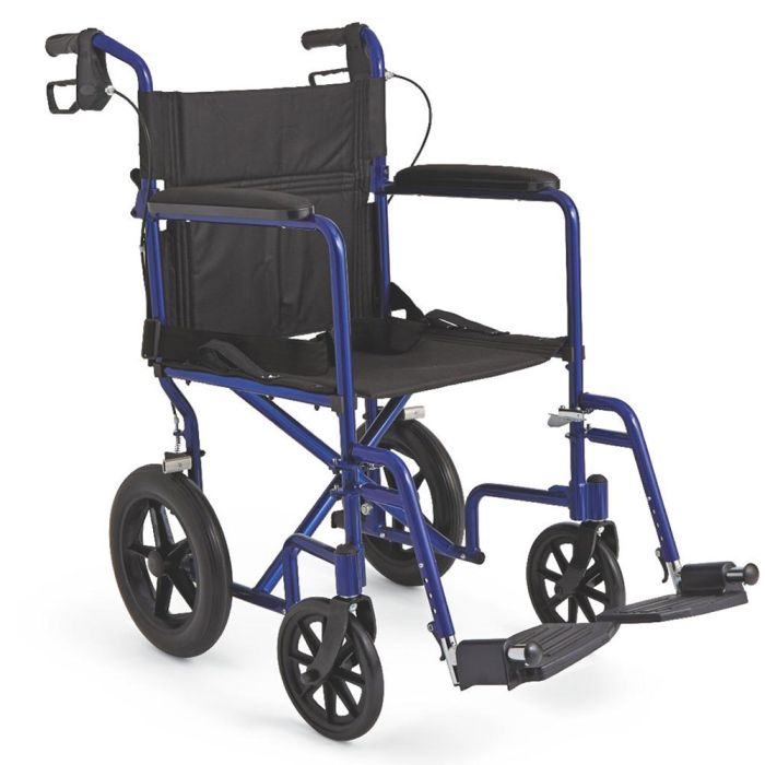 Excel Basic Aluminum Transport Chair with 12 Rear Wheels